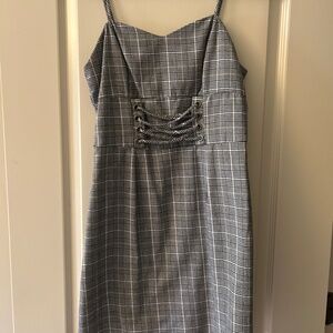 Plaid Lace up Dress Size Small